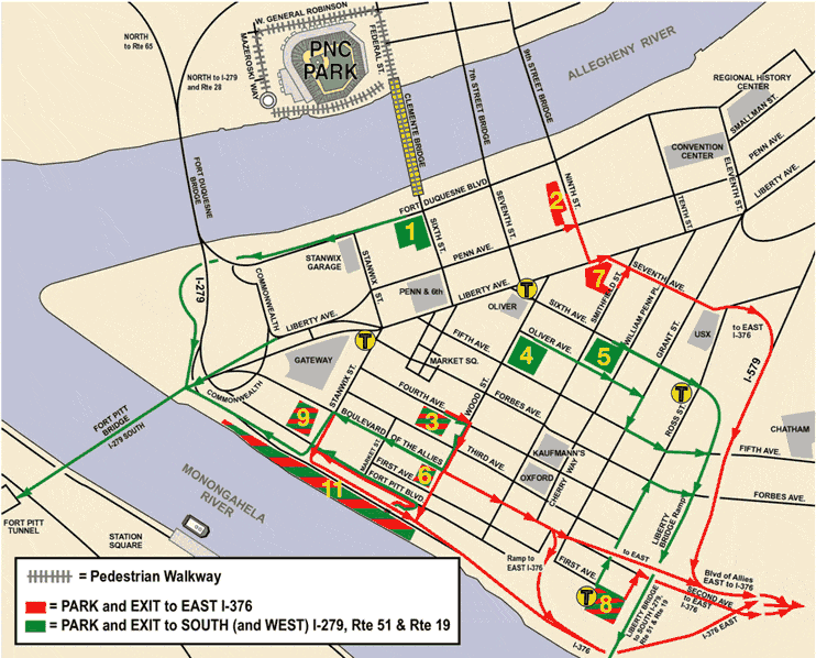 Parking Map for PNC Park