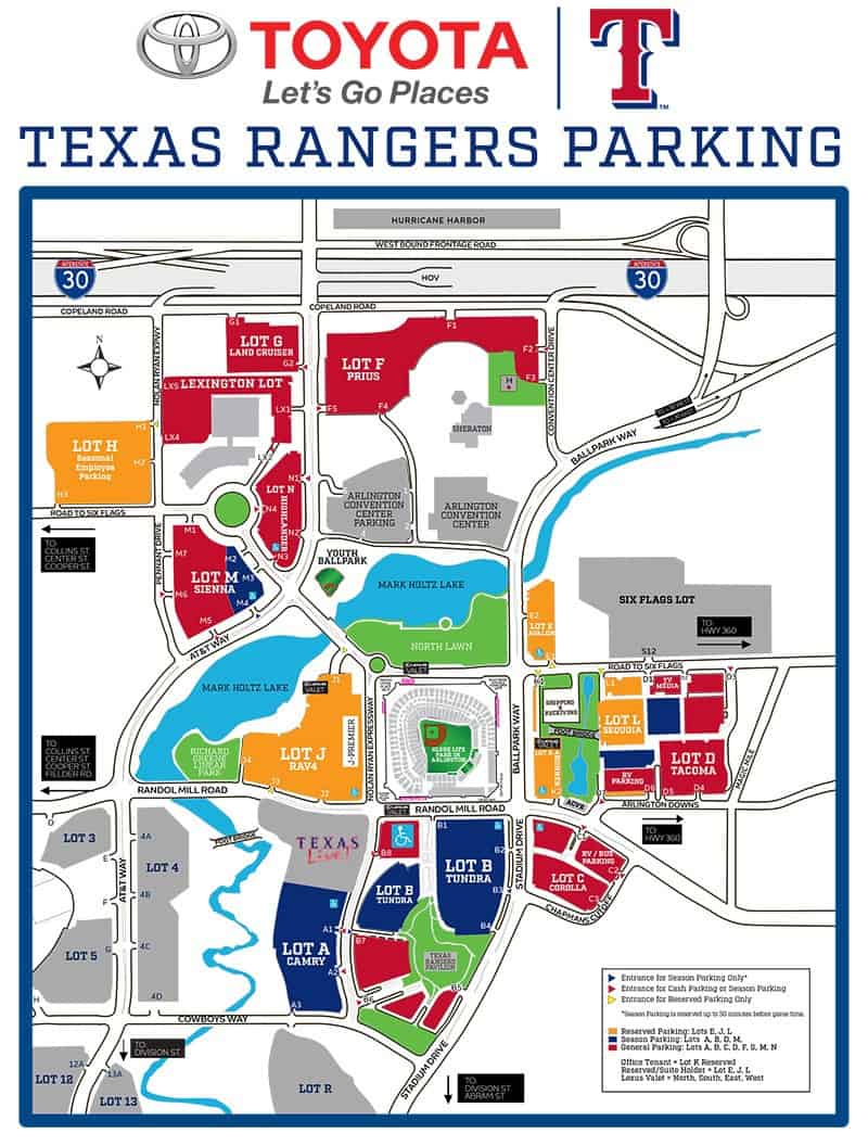 Rangers Parking for Globe Life Park