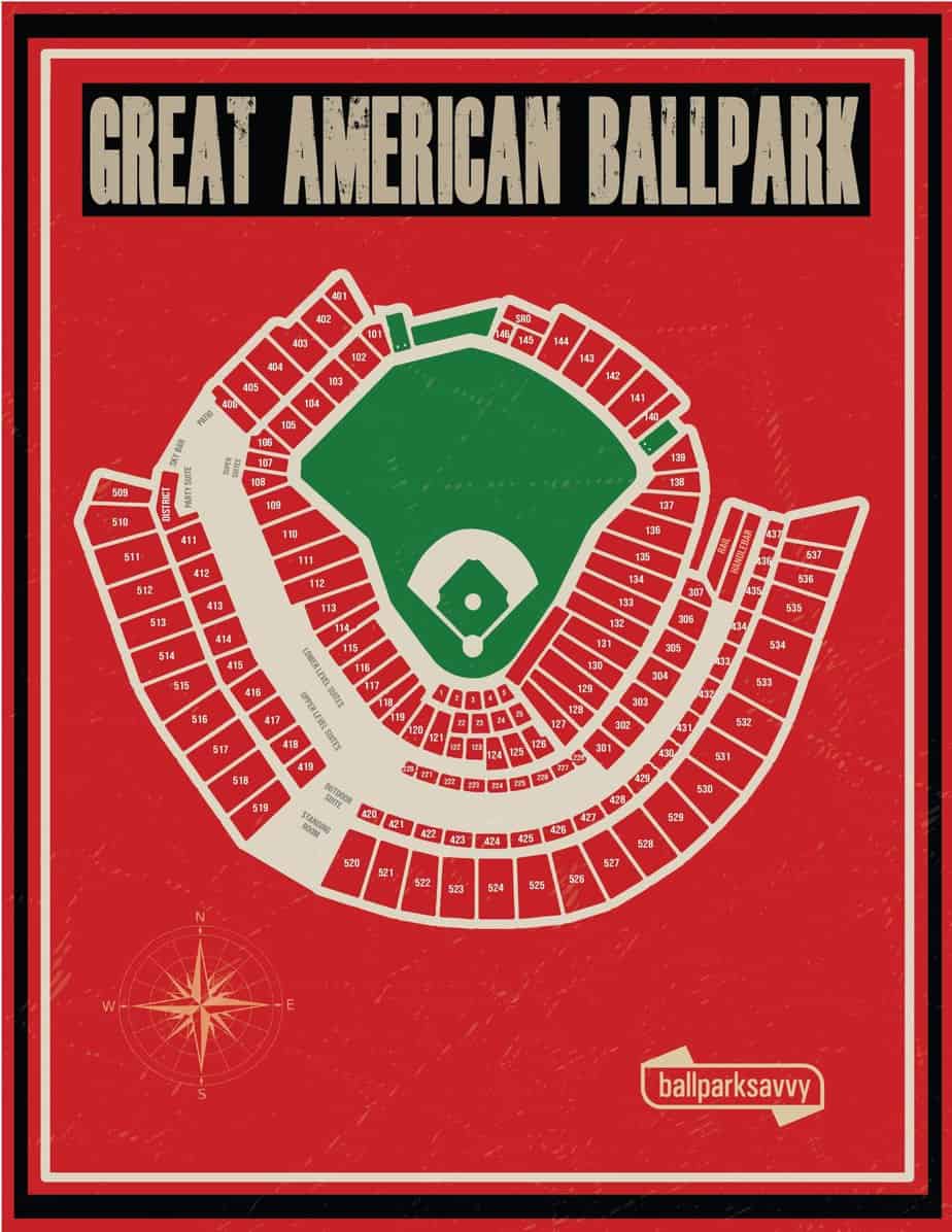 great american ballpark gate map