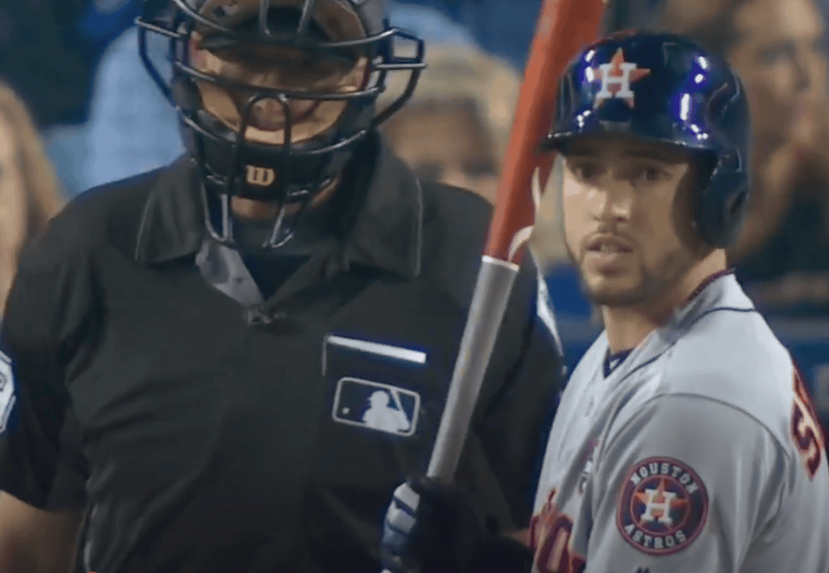 Every Center Fielder Who Mattered in the 2010s, From Trout on Down 8 Image of George Springer celebrating a pivotal moment in Astros' playoff history.