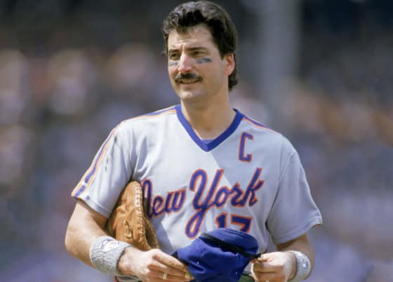 Keith Hernandez at bat, showcasing his technique as a dominant hitter for the Mets.