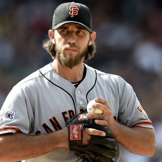 Every Ace Who Took the Mound for the Giants, From Hubbell to Bumgarner 7 Madison Bumgarner delivering a pitch during a crucial postseason game in the 2010s.