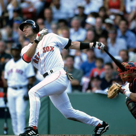 Image of Nomar Garciaparra, showcasing his batting stance as one of the top hitters.