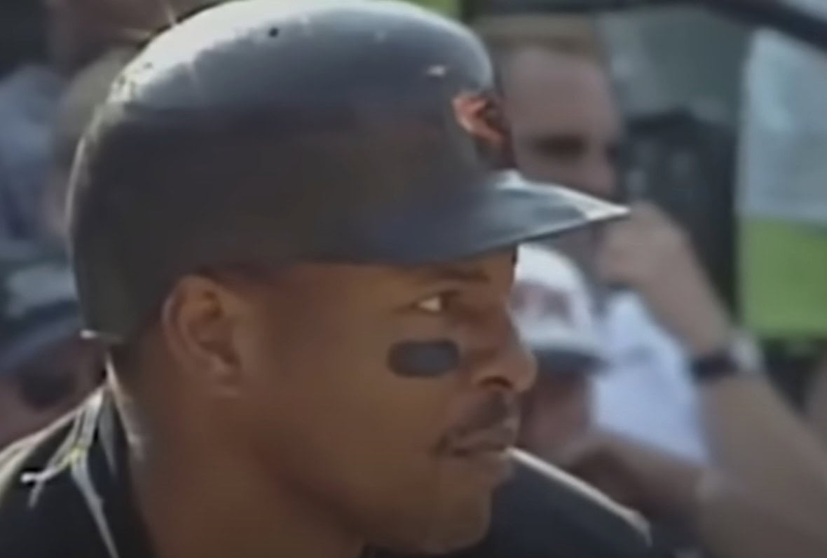 Pine Tar, Kicked Dirt, Pure Rage: Dugout Meltdowns We Still Love 14 Image of Albert Belle showcasing his intense demeanor, relevant to "Baseball's Most Notorious Figures."