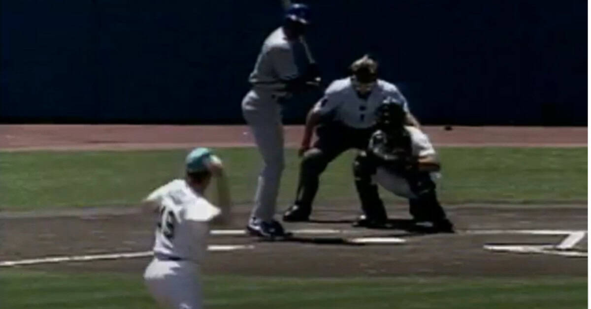 Rain Delay Masterpieces 8 Charlie Hough delivers a pitch to Dodger's batter