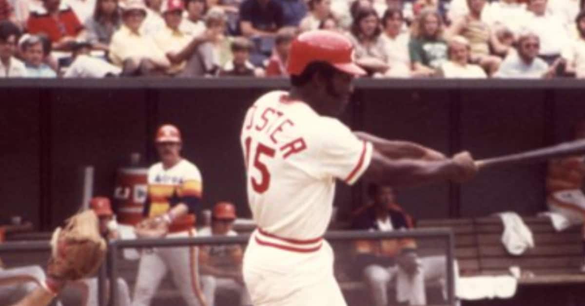 The Home Run Races That Stopped the Country Cold 9 Image of George Foster, a key player in the Reds' history, showcasing his batting prowess.