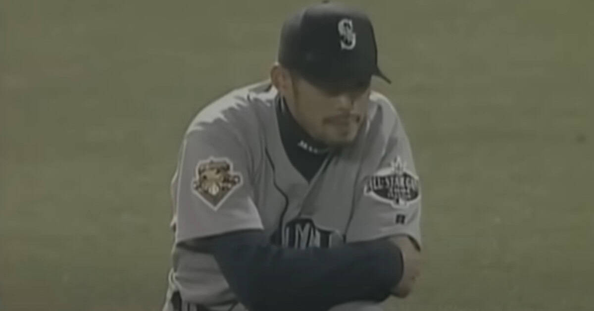 Ichiro Suzuki, known for his powerful arm, intimidating base runners in action.