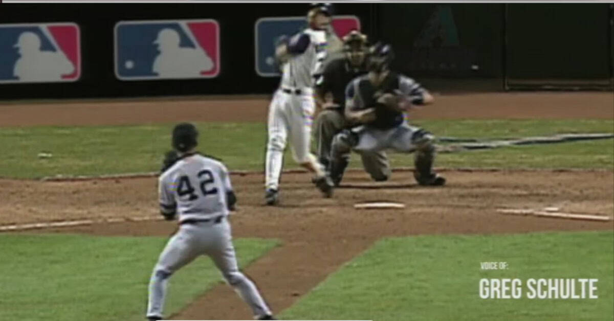 Luis Gonzalez celebrates his iconic hit that sealed the Yankees' defeat in Game 7, symbolizing heartbreak in October.