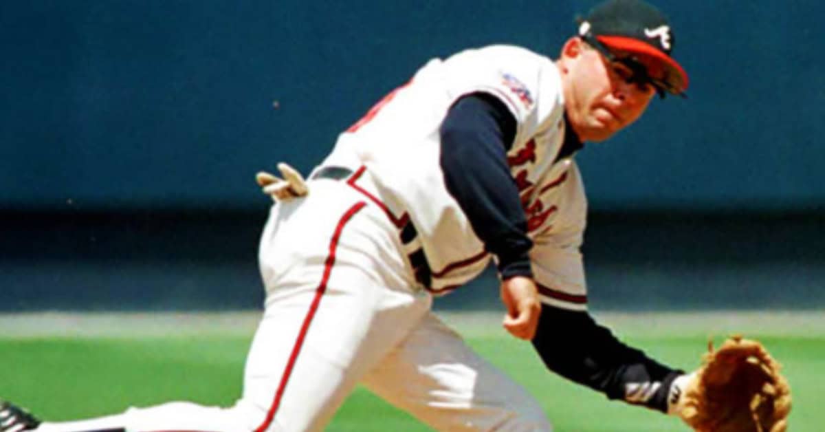 They Looked Better Than They Measured 3 Mark Lemke fielding a ground ball, showcasing his defensive skills as a second baseman.