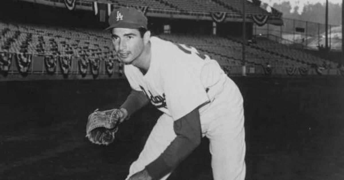 Iconic image of Sandy Koufax, showcasing his dominance in baseball's golden age.