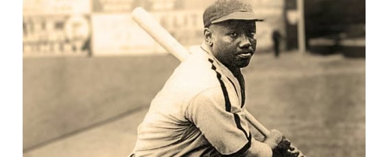 Josh Gibson swinging a bat