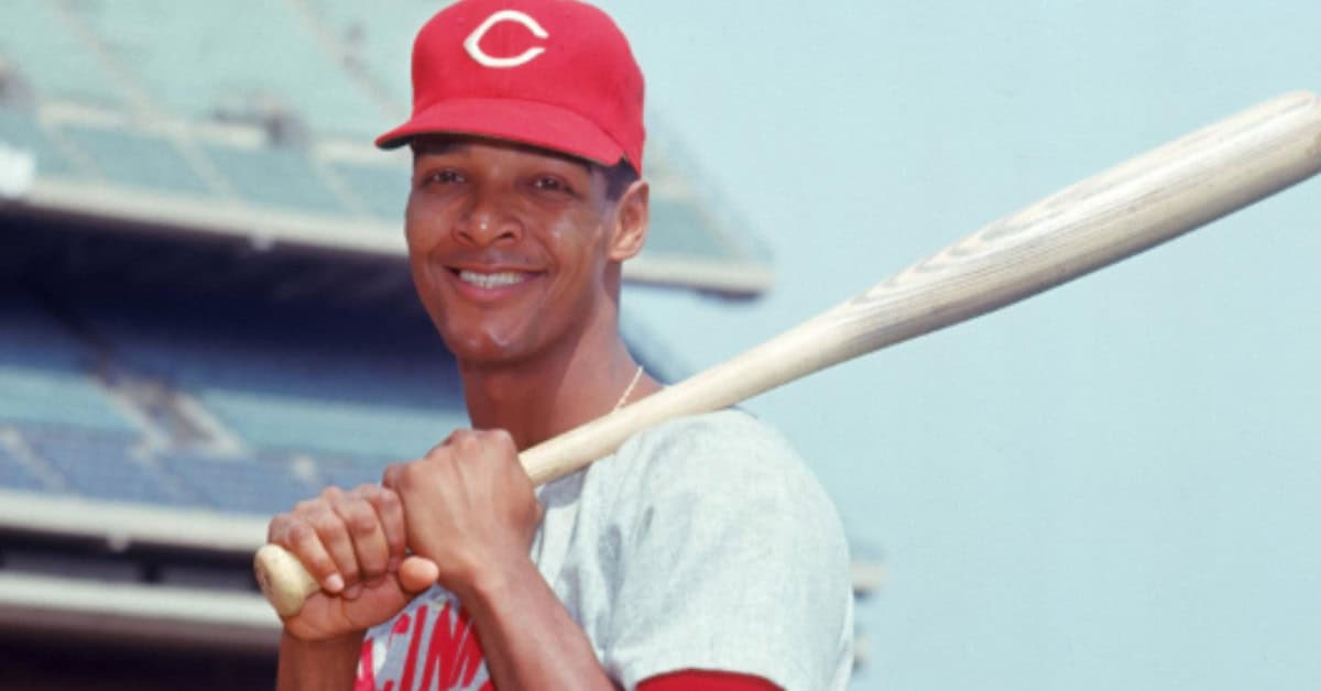 Vada Pinson, celebrated hitter for the Cincinnati Reds, during his career.