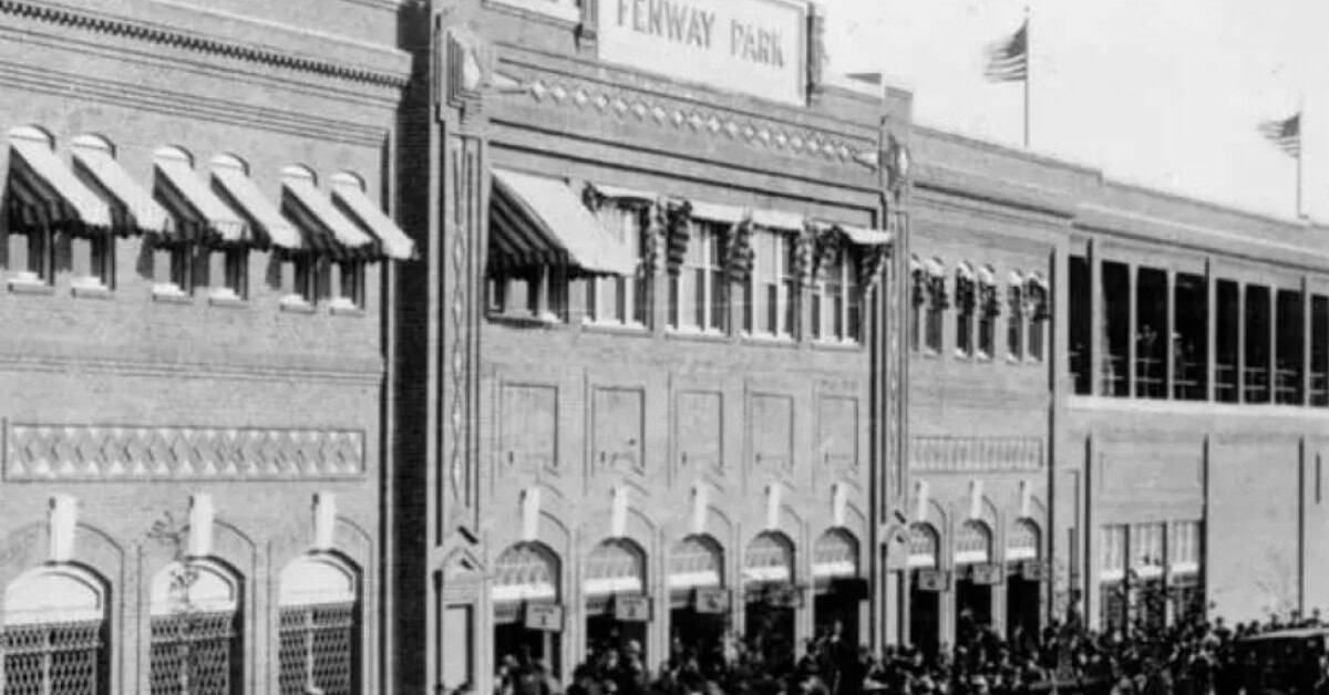 Image of Fenway Park's grand opening, symbolizing its spine-tingling legacy.