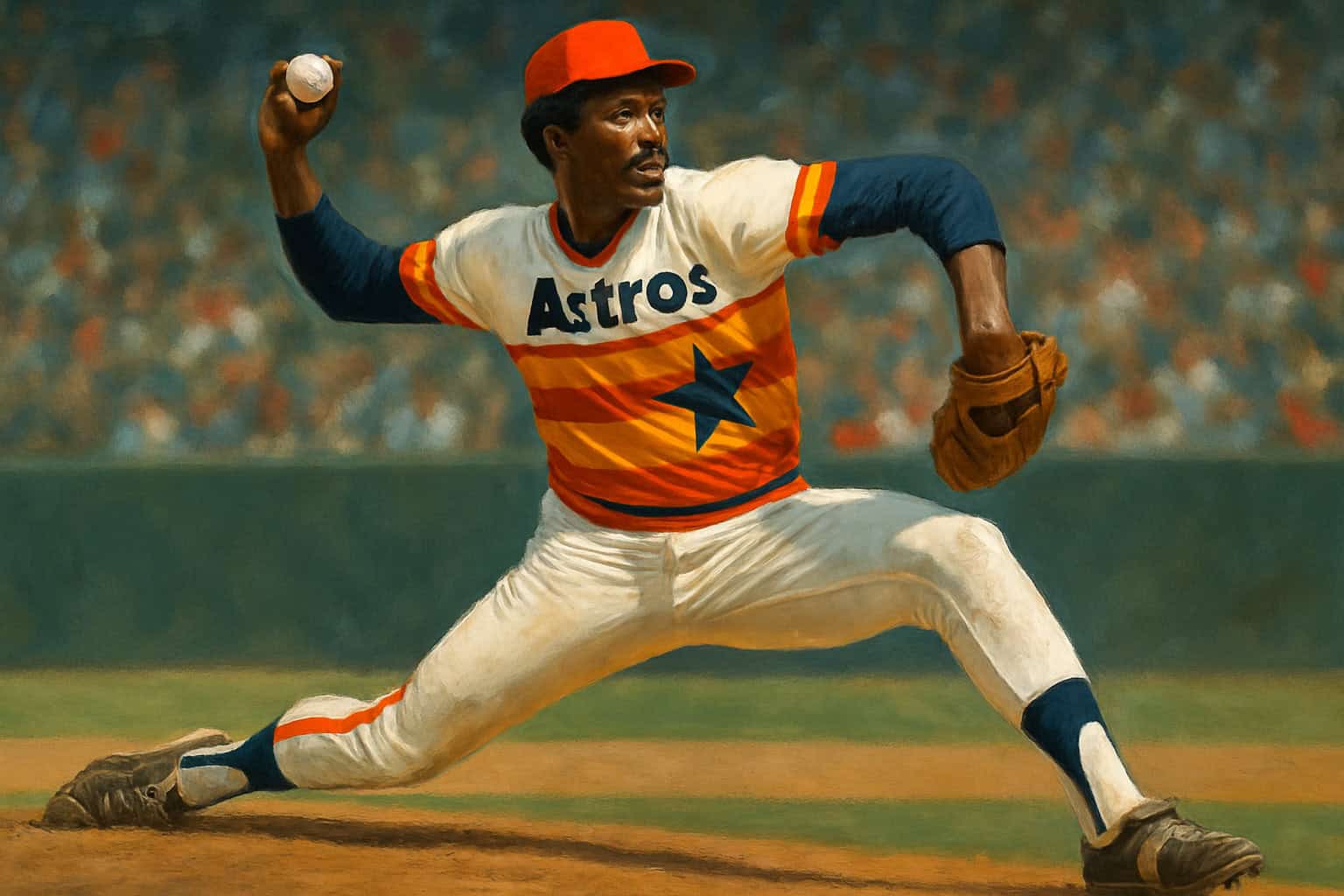 Portrait of J.R. Richard, a standout Astros player discussed in "From Colt .45s to Killer B's."