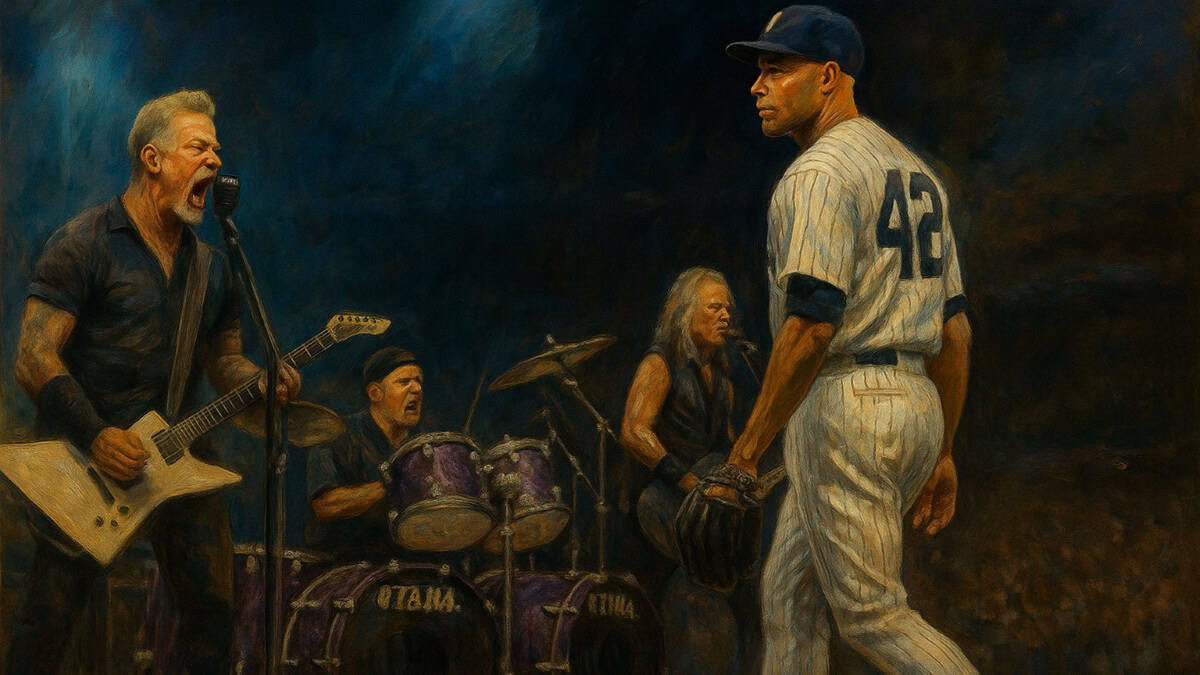 Mariano Rivera enters the game, accompanied by memorable baseball anthems.