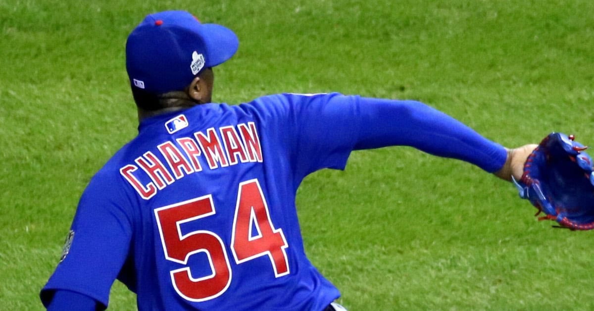 The Sinker Is an Art Form. These 20 Pitchers Proved It. 14 Aroldis Chapman in action, showcasing his fearsome fastball and intensity.