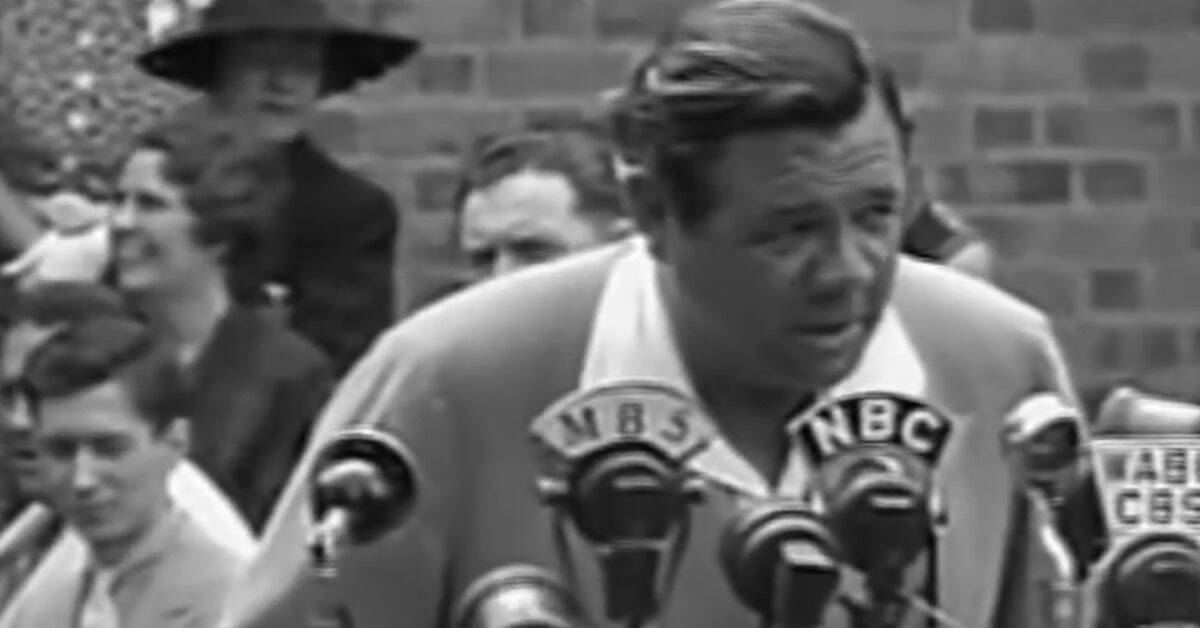 Babe Ruth Put Up Numbers That Make Today's Stars Look Amateur 7 Babe Ruth delivering his Hall of Fame speech, a moment that stirs nostalgia for baseball fans.