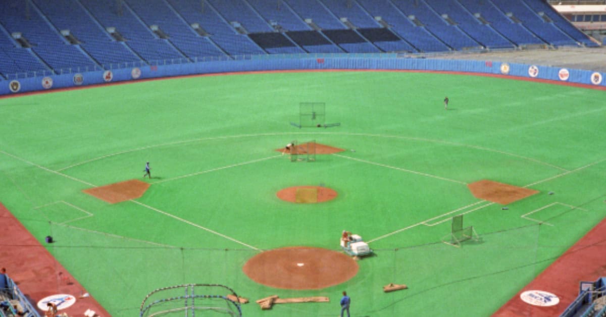 Image of Exhibition Stadium, known for its challenging weather for players.