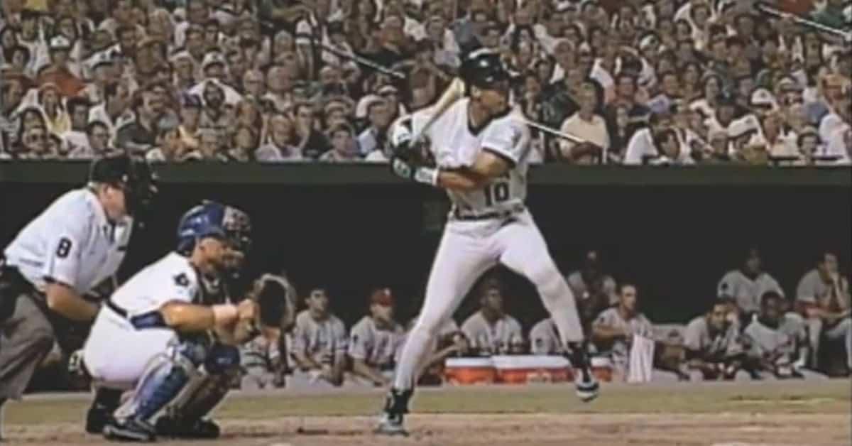 From Murphy Stadium to Petco: 20 Padres Worth Remembering 16 Gary Sheffield in action, showcasing his iconic bat waggle for the Marlins.