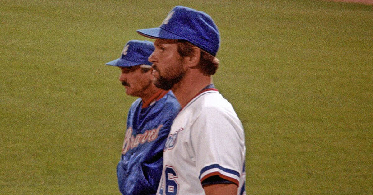 Gene Garber in action, a key figure in Braves history, highlighted in "Heroes of the Chop."