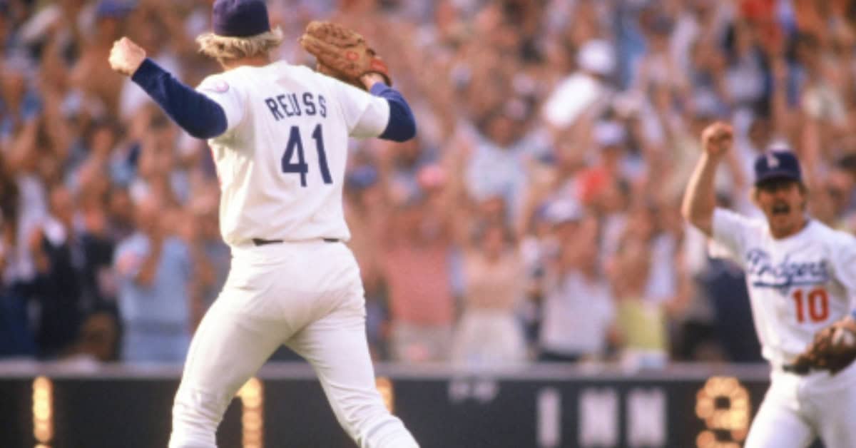 Jerry Reuss pitching in the 1980s, showcasing his dominance as a left-handed ace.