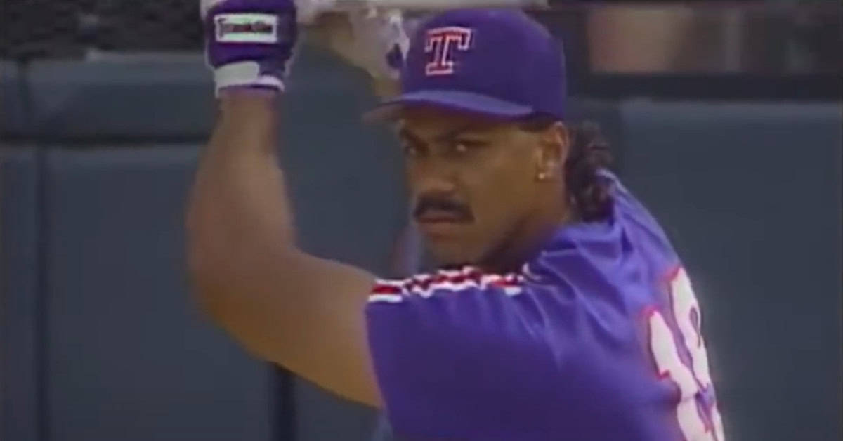 Image of Juan Gonzalez, a key figure in Rangers history, featured in "Arlington's Finest: 20 Rangers Legends Without a Pla...