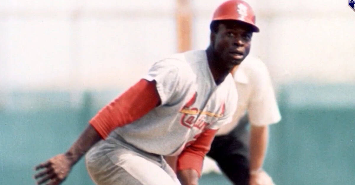 Image of Lou Brock, highlighting his speed and controversial plays in the 1970s.