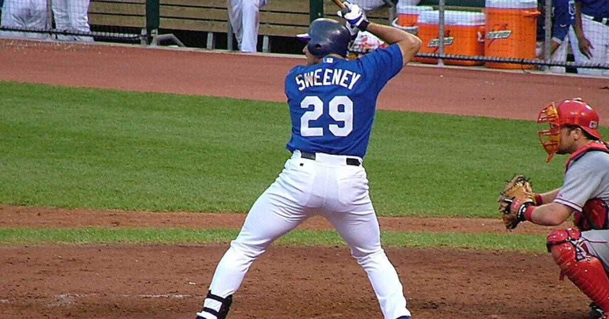 Image of Mike Sweeney, highlighting his impact on the Royals' rebuild.