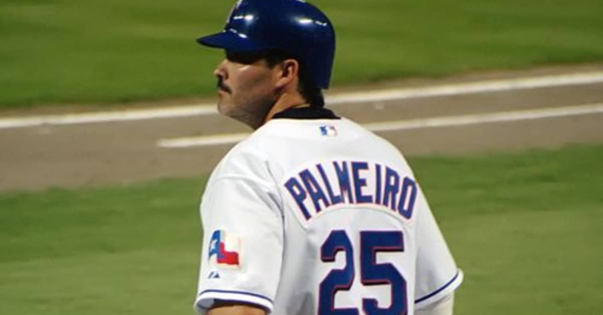 20 Players Who Shared a Clubhouse With Nolan Ryan 18 Image of Rafael Palmeiro, a notable Ranger without a plaque, showcasing his legacy.