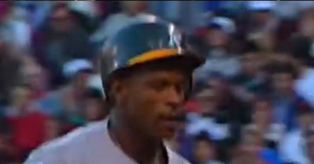 Rickey Henderson stealing bases during the 1990 ALCS, redefining baseball strategy.