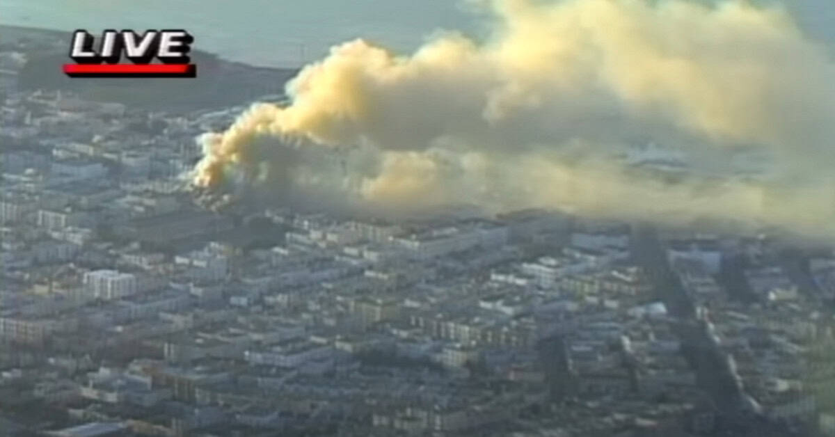 A still from "The Day the Series Stopped," highlighting the 1989 earthquake's impact on baseball.