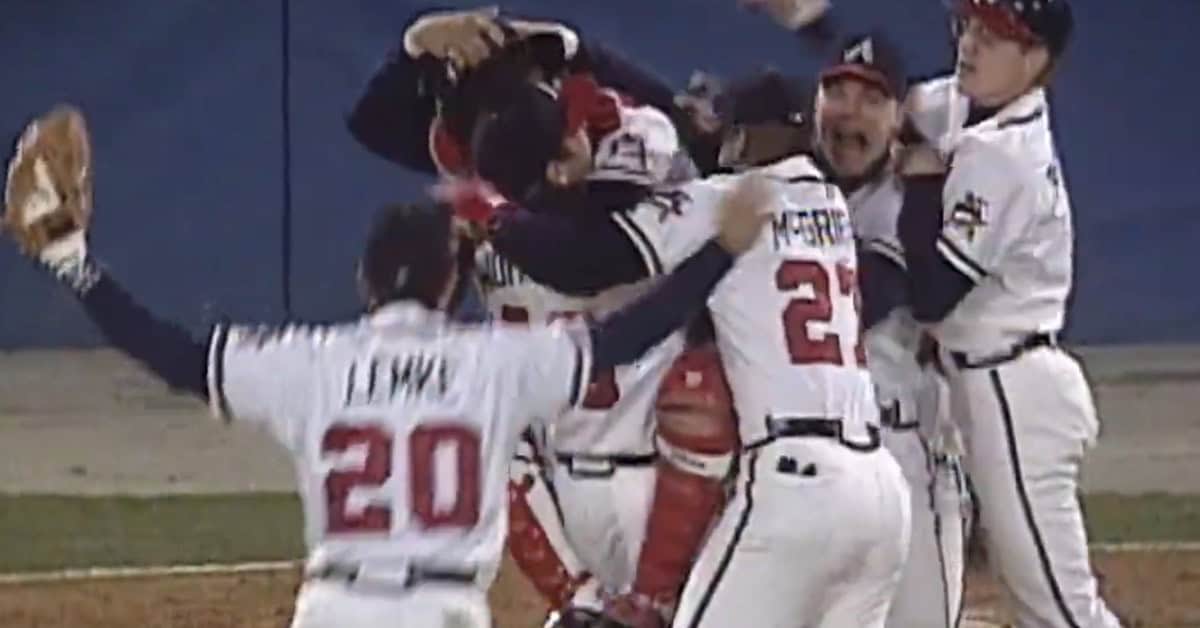 The Crime Dog Was Always Hungry 9 Braves 1995 WS Celly