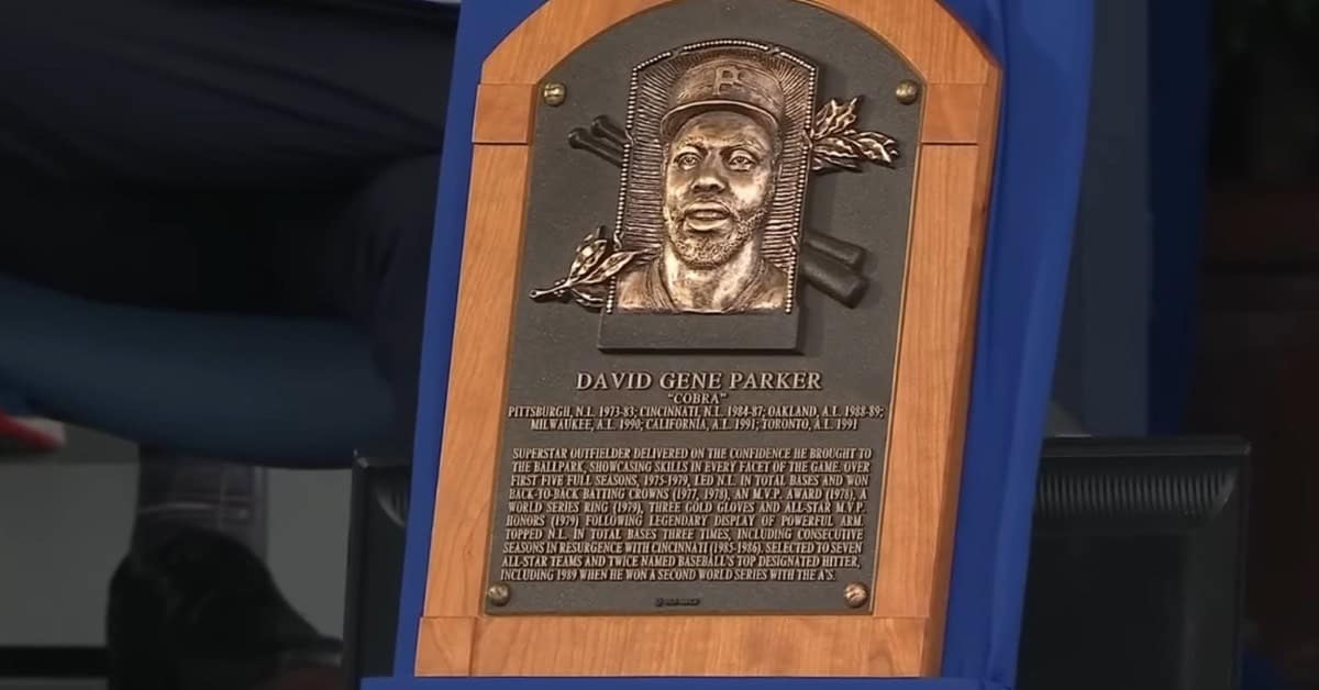 Dave Parker Was the Most Terrifying Hitter of His Era. Here's Why. 12 Dave Parker HOF Plaque