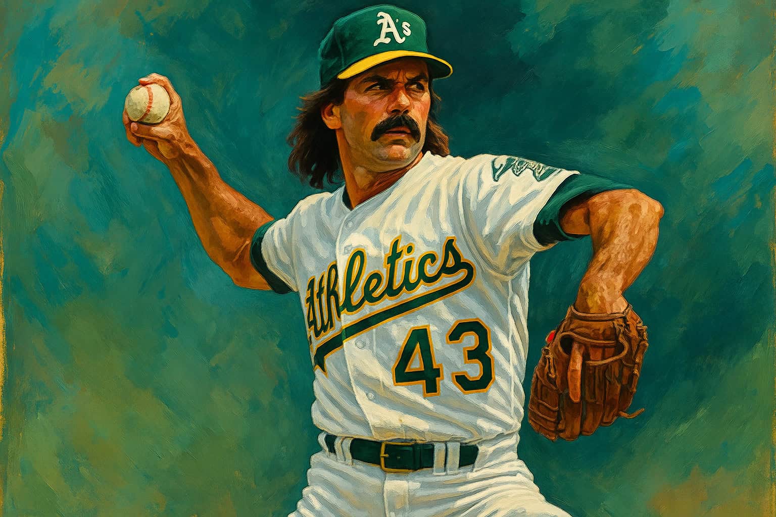Dennis Eckersley showcasing his legendary slider during the Bay Bridge Series.
