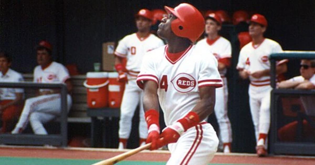 Eric Davis showcasing his skills, representing the Reds' legacy in MLB history.