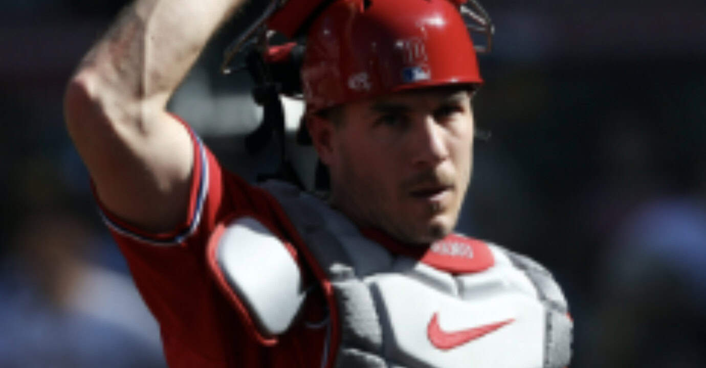 J.T. Realmuto, ranked 17th, showcases his athleticism as a top catcher in the new millennium.