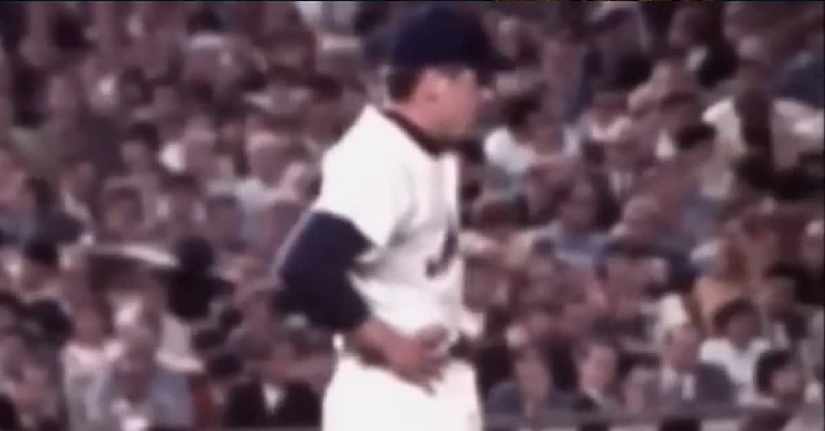 Tom Seaver reacts post-game after the 'Imperfect Game' against Qualls.