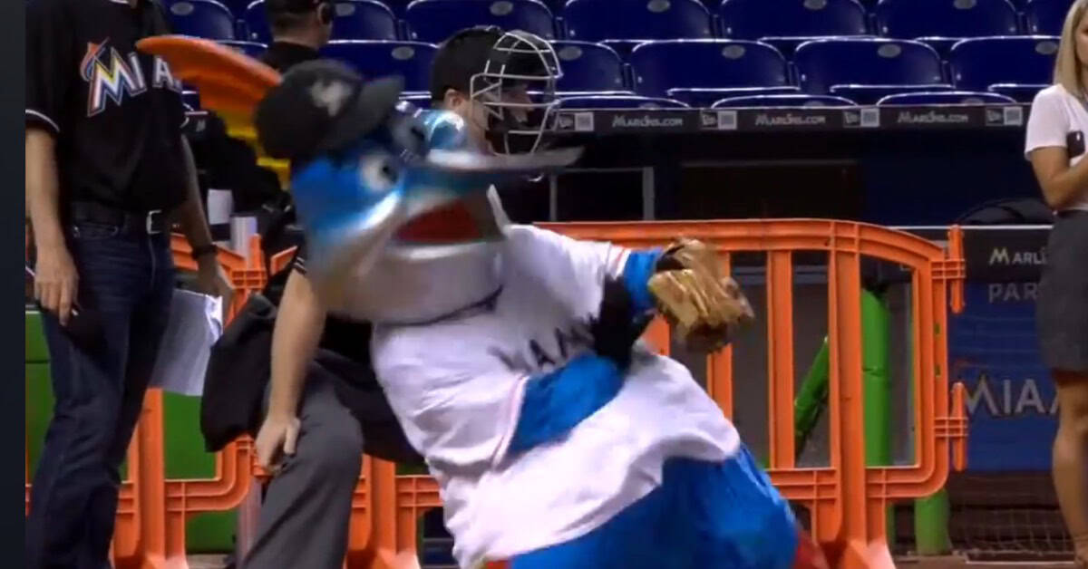 Some First Pitches Should Not Have Been Allowed to Happen 9 Billy The Marlin Catapult First Pitch