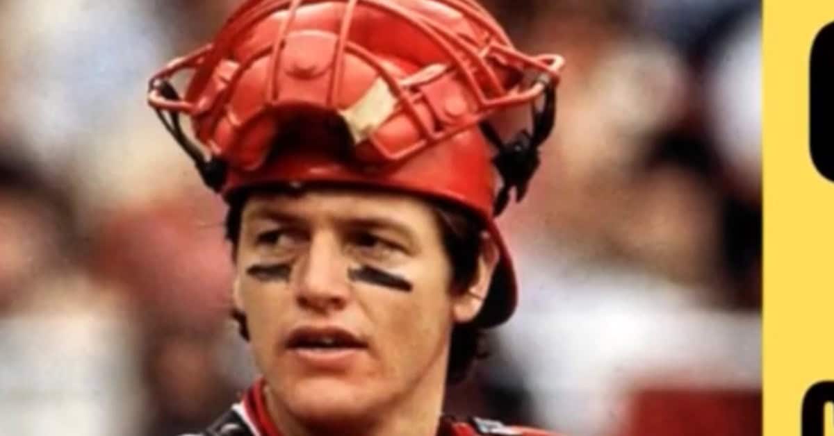 Carlton Fisk in his iconic catcher's mask, symbolizing his 2,226 games caught.