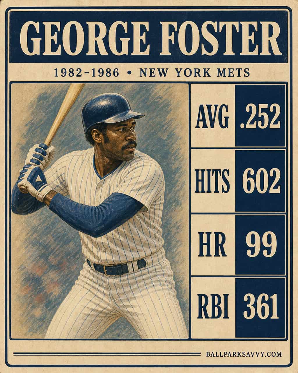20 Mets Who Got Way Too Much Credit 12 George Foster stat card